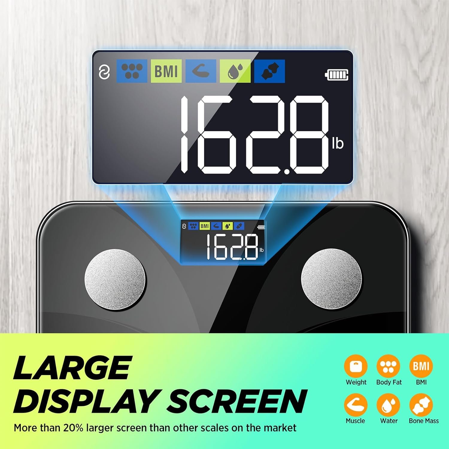 Runstar Smart Scale for Body Weight and Fat Percentage, High Accuracy Digital Bathroom Scale FSA or HSA Eligible with LCD Display for BMI 13 Body Composition Analyzer Sync with Fitness App - Image 4