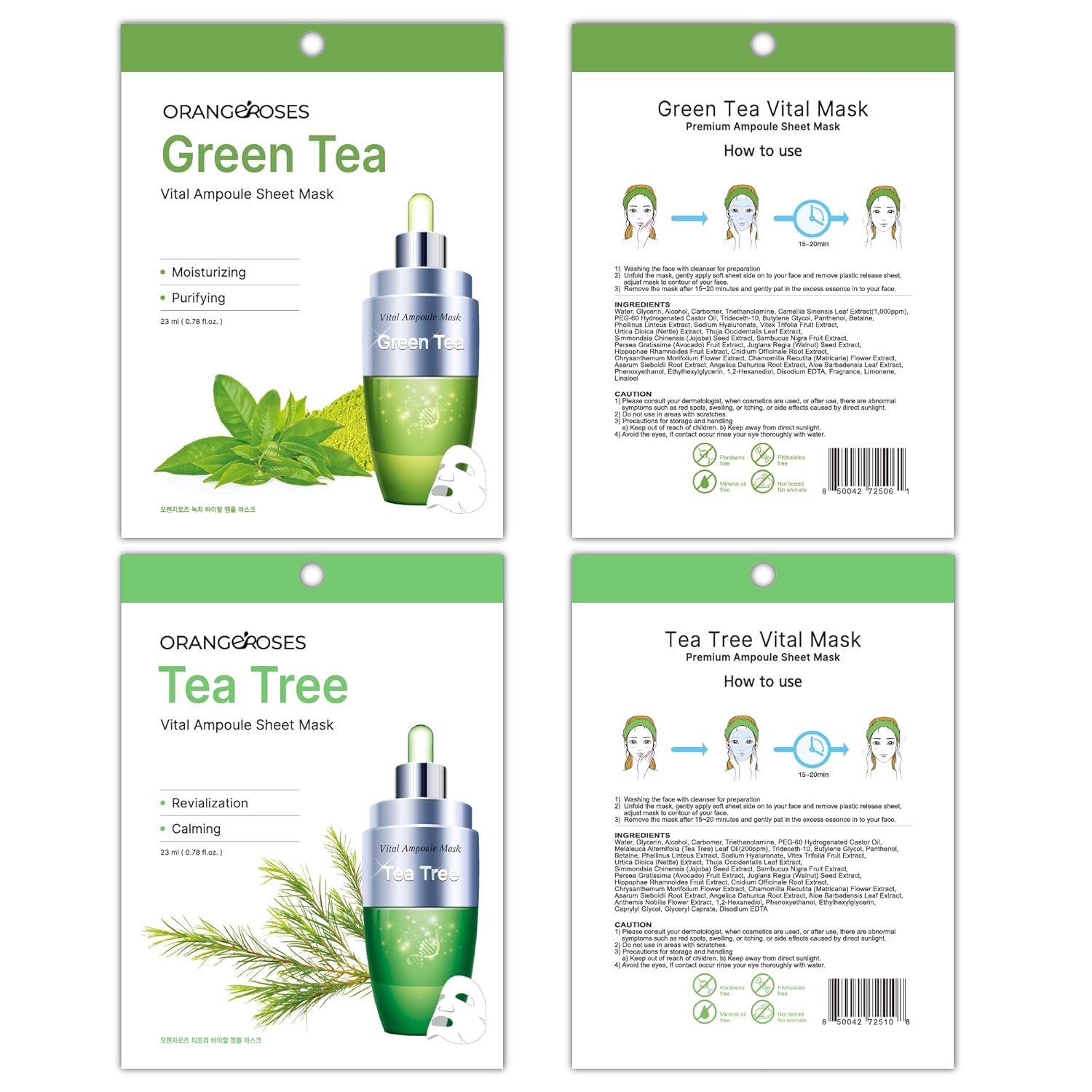【Orangeroses】 100 Pcs Combo Pack, Premium Korean Essence Facial Mask Sheet (10 Types x 10 pcs) - Image 5