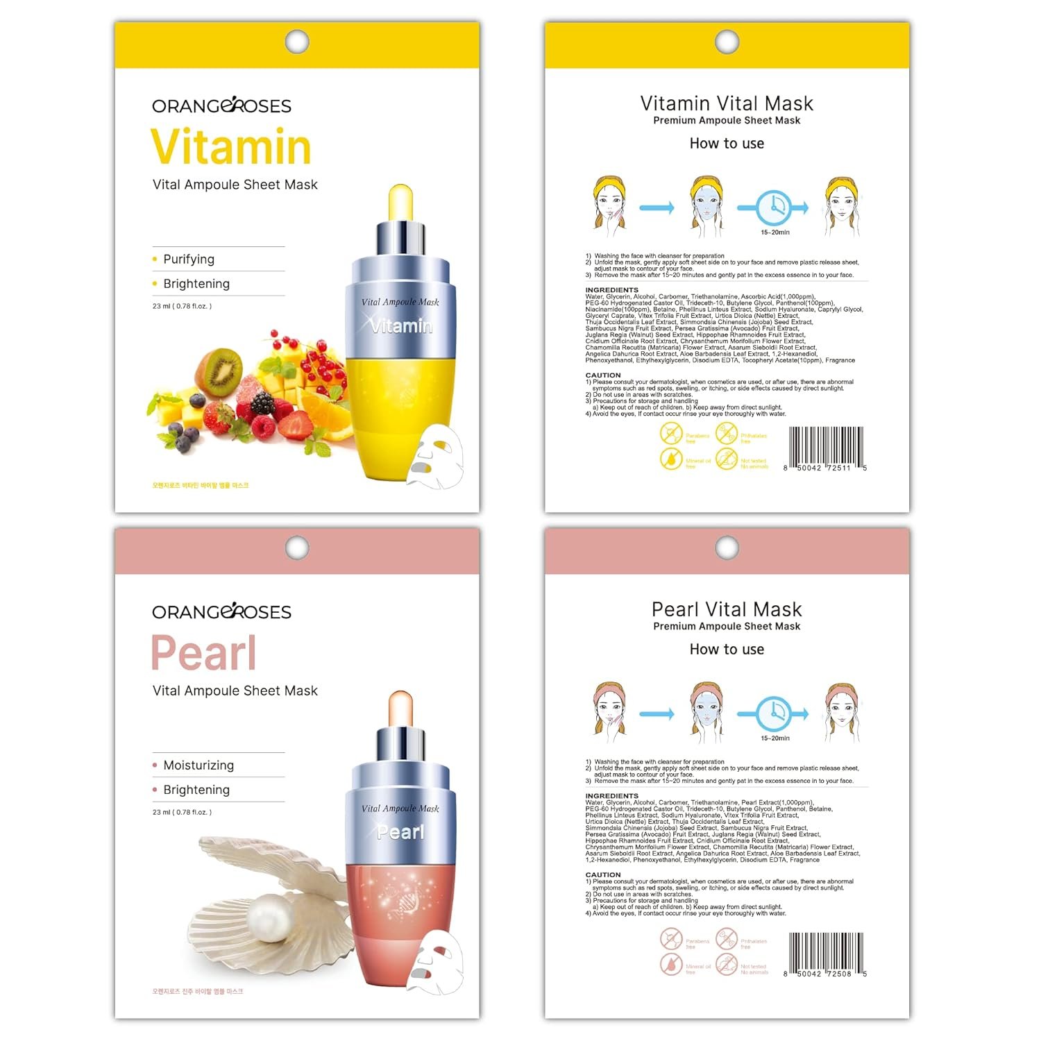 【Orangeroses】 100 Pcs Combo Pack, Premium Korean Essence Facial Mask Sheet (10 Types x 10 pcs) - Image 6