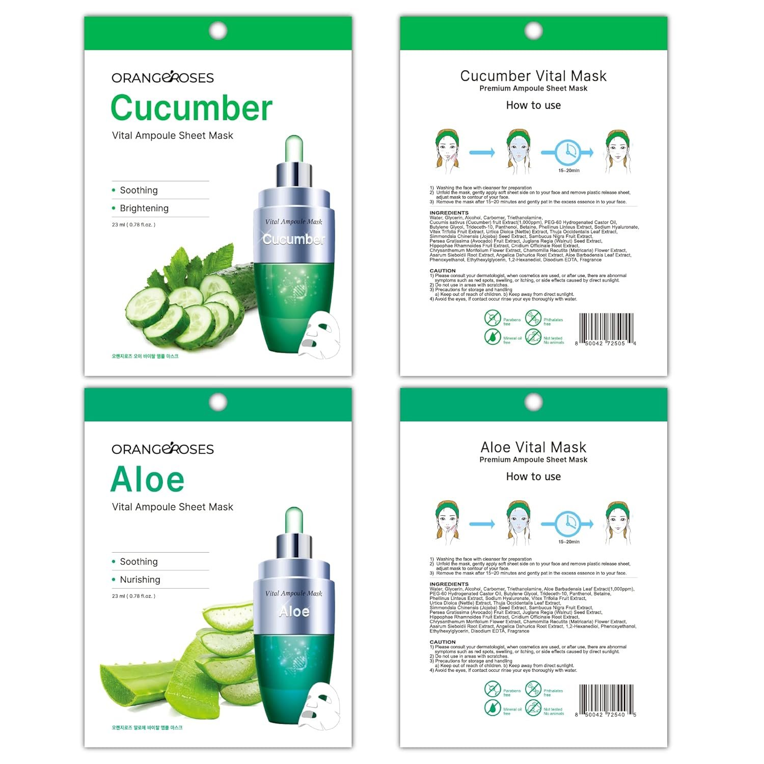 【Orangeroses】 100 Pcs Combo Pack, Premium Korean Essence Facial Mask Sheet (10 Types x 10 pcs) - Image 7