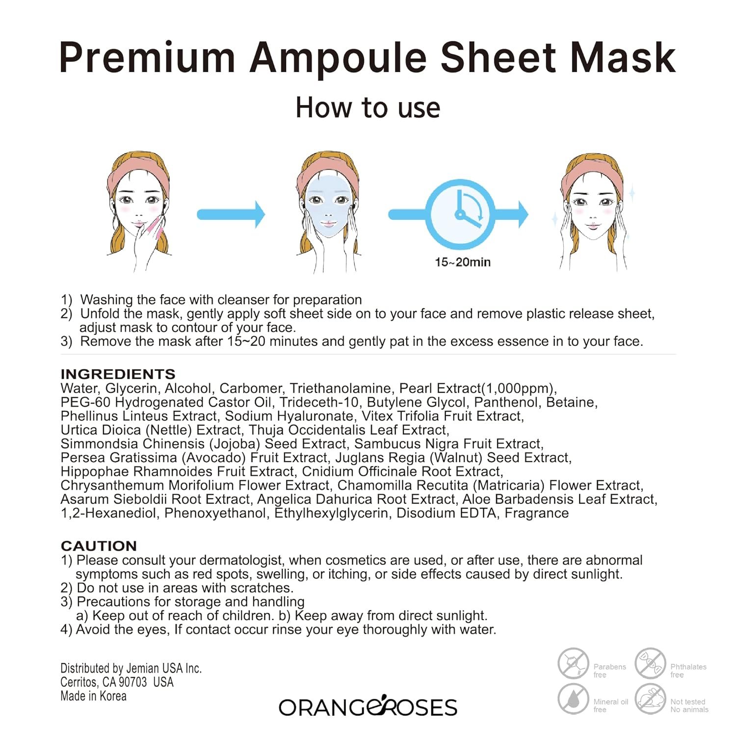 【Orangeroses】 100 Pcs Combo Pack, Premium Korean Essence Facial Mask Sheet (10 Types x 10 pcs) - Image 8
