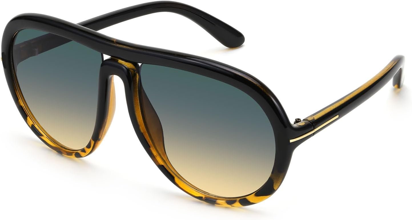 Karsaer Oversized Vintage Aviator Sunglasses for Men Women，Big Retro Round Aviator Sunglasses K7132 - Image 2