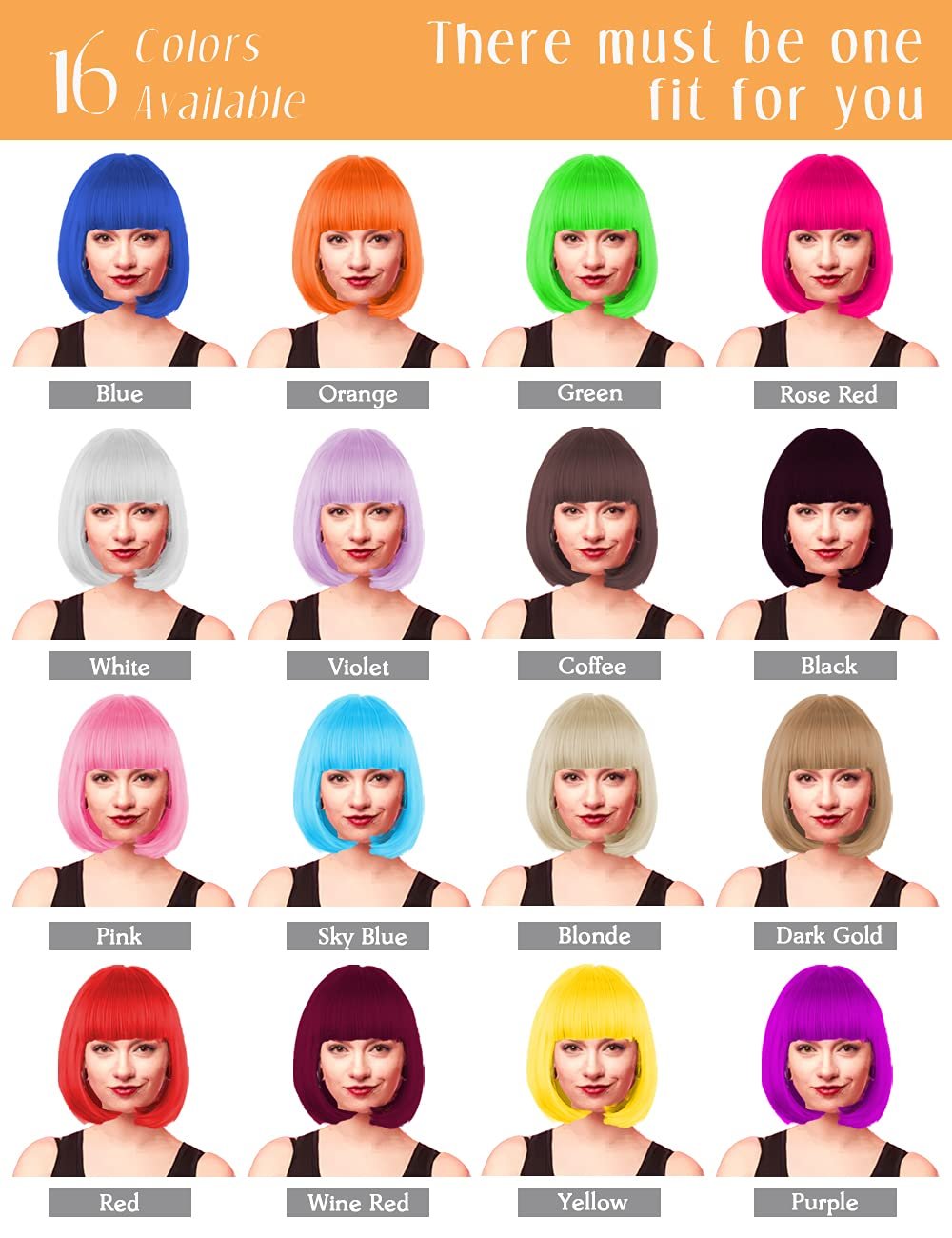 Blue Wig and Party Sunglasses, Color Bob Wig, Cosplay Wigs and Party Wigs, Rainbow Wig with Neon Glasses Blue Wig for Women - Bachelorette Party Wigs Decorations Favors (Blue) - Image 7