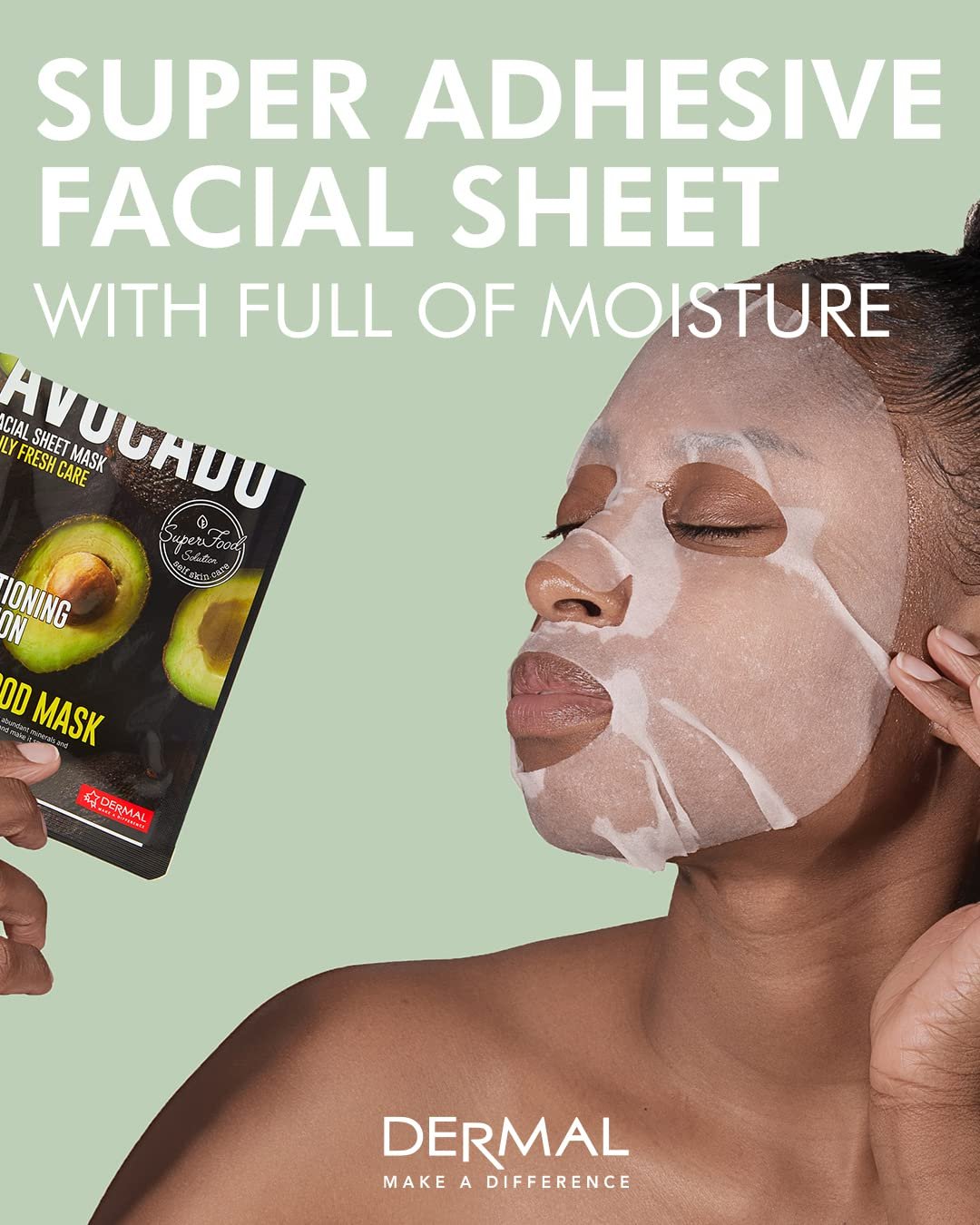 DERMAL Super Food Face Masks Skincare- 12 Pack Facial Sheet Mask for a Glowing Refreshing Skin- Moisturizing Sheet Masks for Face Enriched with Natural Ingredients for All Skin Types - Image 7