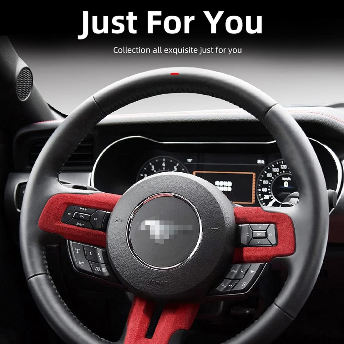 Steering Wheel Button Emblem 3D Red Trim Sticker Roadster Interior Decorative Accessories for Mustang 2015 2016 2017 2018 2019 2020 2021 2022 2023 - Image 3