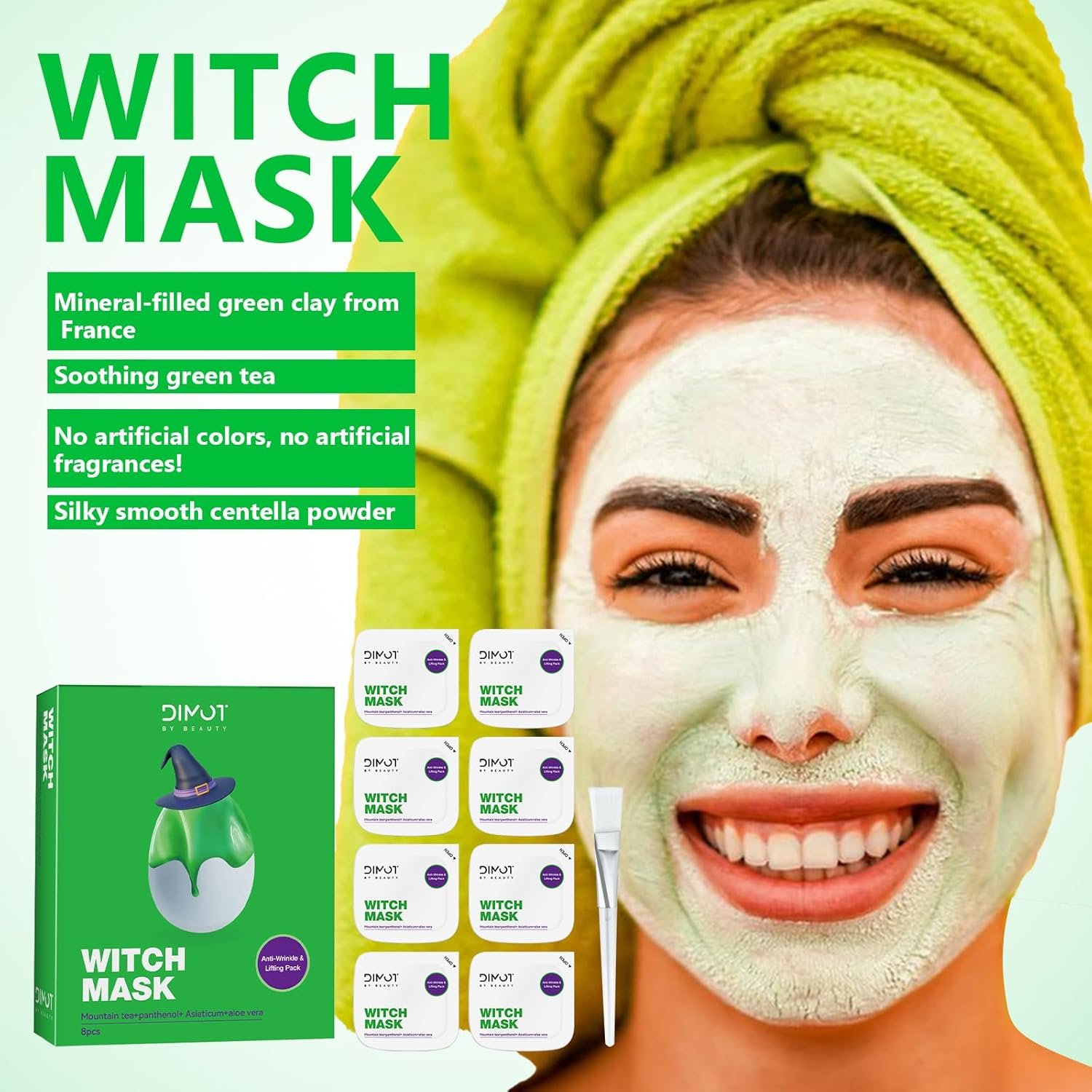 Witch Skin Care Mask, Witch Facial Mask, Pack of 8 Hydrating Pack Face Mask For Smooth & Lifts Skin Repair, Korean Firming Skin Face Mask for All Type Skin. - Image 3