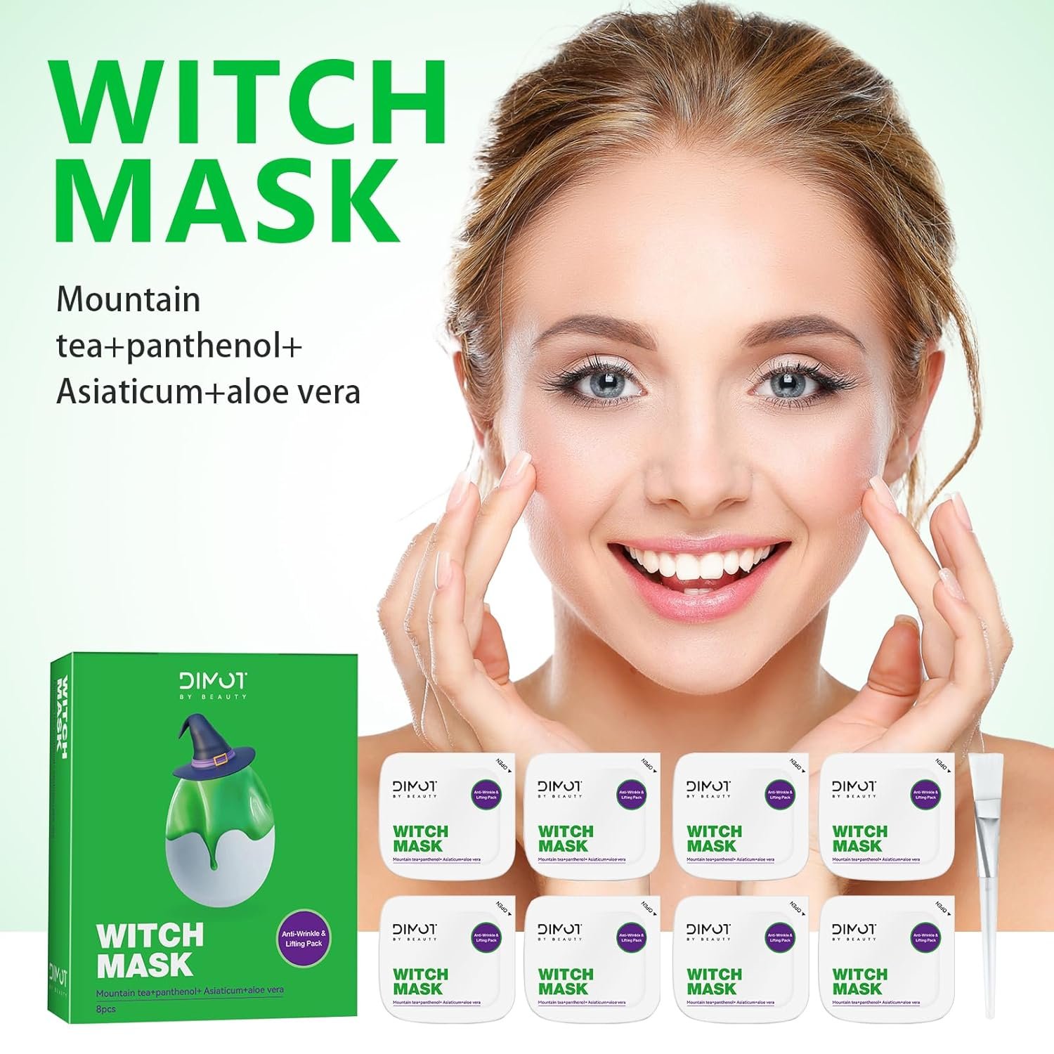 Witch Skin Care Mask, Witch Facial Mask, Pack of 8 Hydrating Pack Face Mask For Smooth & Lifts Skin Repair, Korean Firming Skin Face Mask for All Type Skin. - Image 4