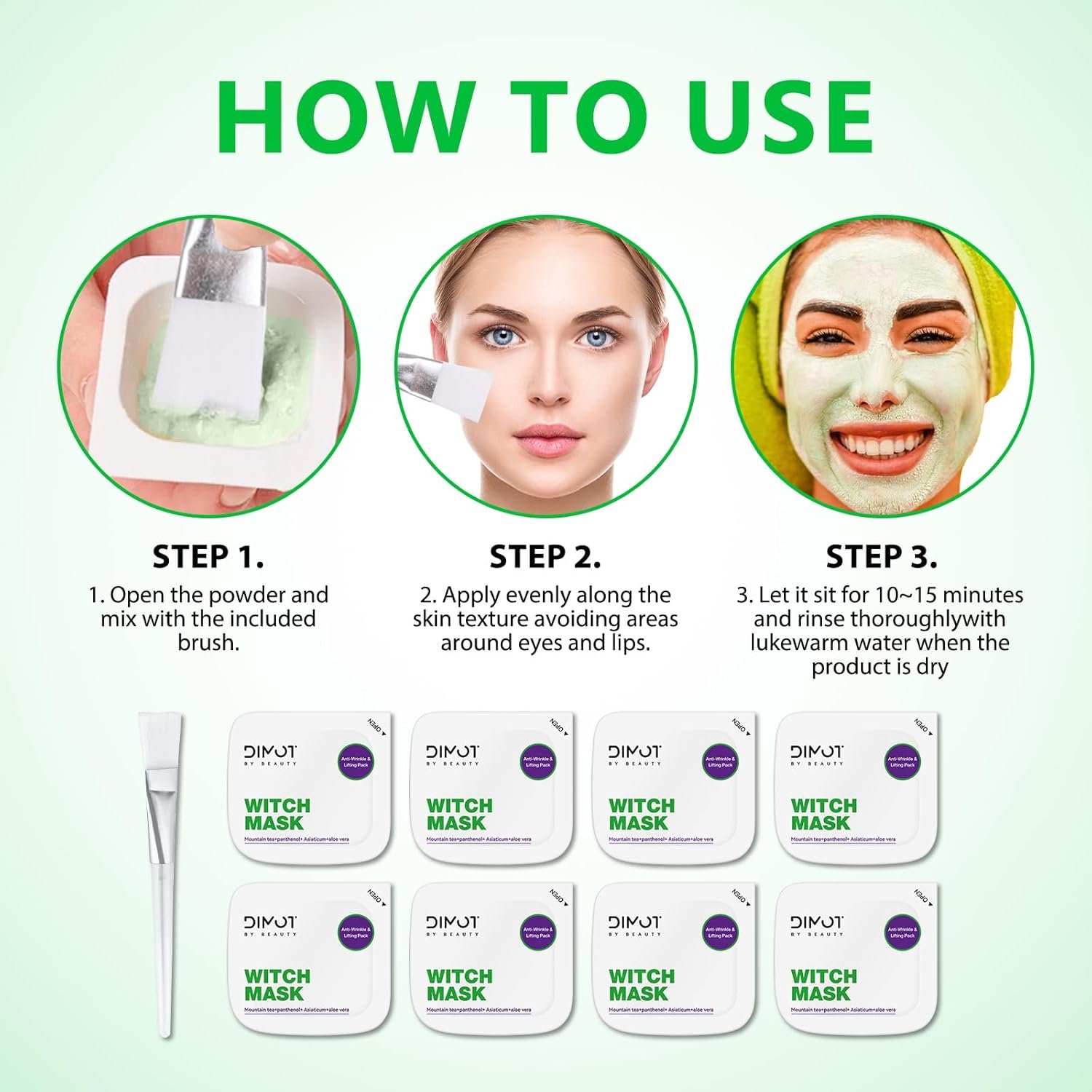 Witch Skin Care Mask, Witch Facial Mask, Pack of 8 Hydrating Pack Face Mask For Smooth & Lifts Skin Repair, Korean Firming Skin Face Mask for All Type Skin. - Image 7