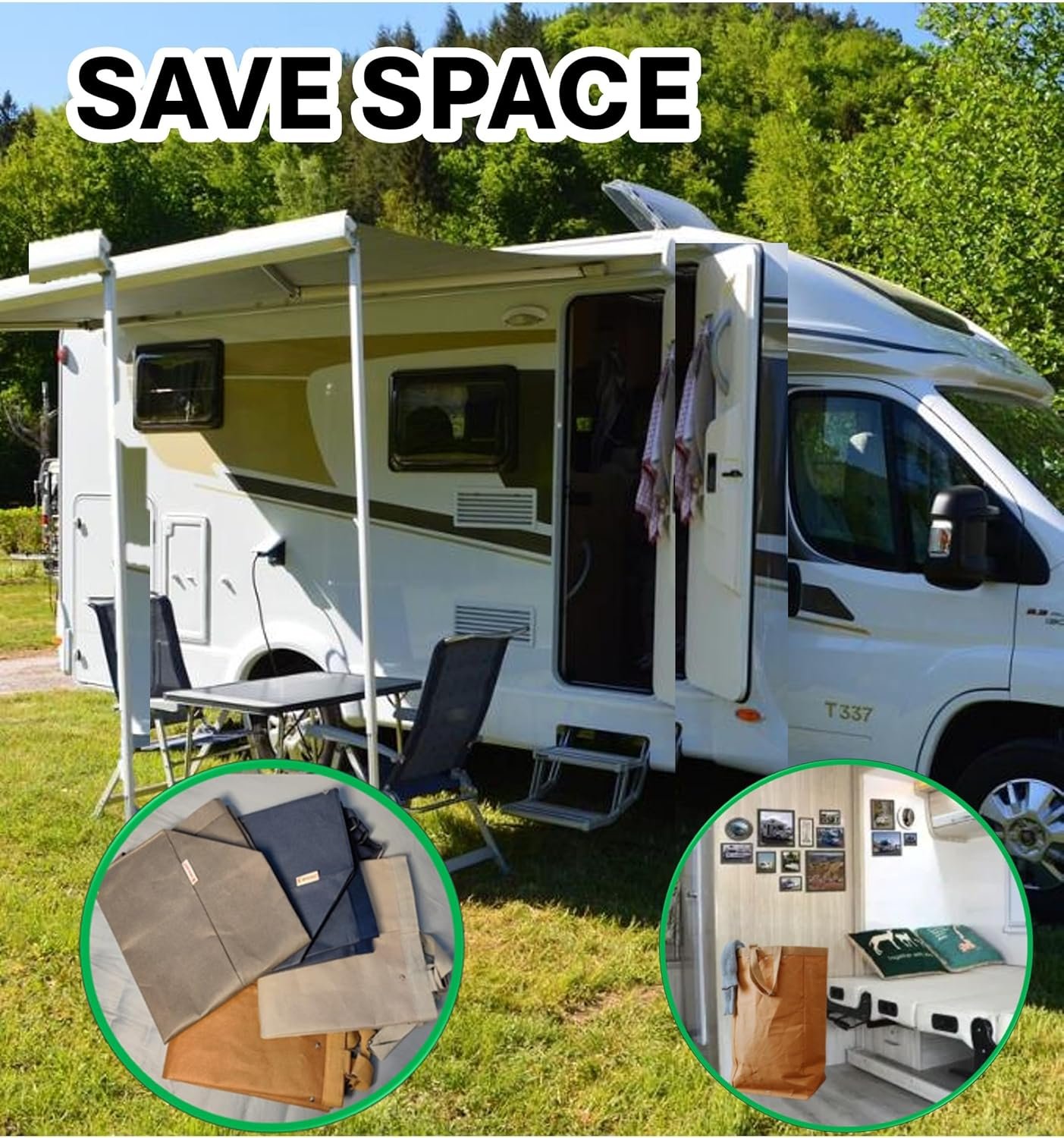 Kitchen Recycling Bin, Large Washable Paper Bags - Sturdy, Foldable, Space-Saving - Multipurpose Trash Can for Kitchen, Garden, and Indoor Use, 4 Colors, 4 Packs/Set - Image 7