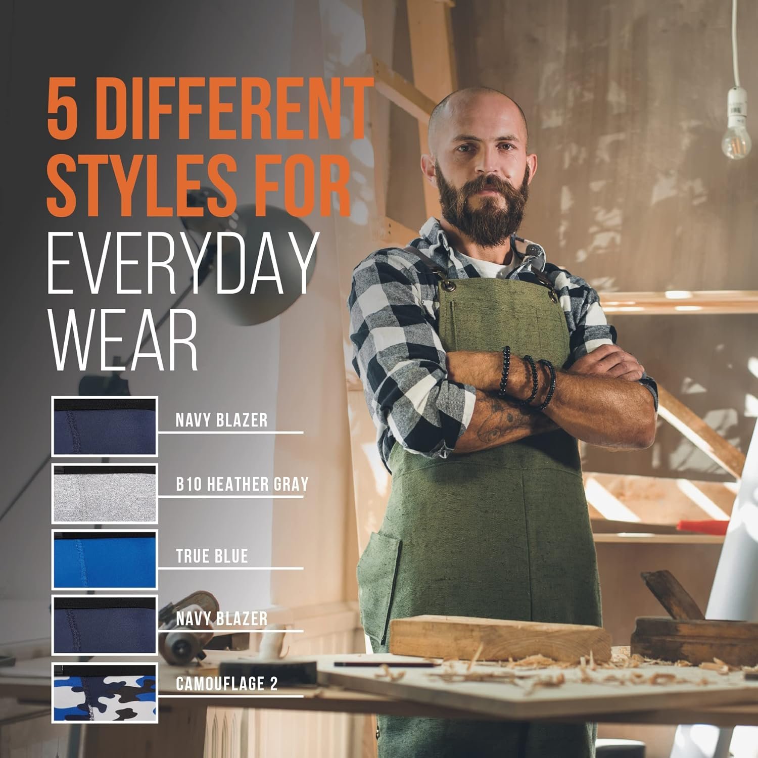 Dickies 5 Pack Mens Boxer Briefs With Pouch, Moisture Wicking Performance Underwear For Men - Image 5