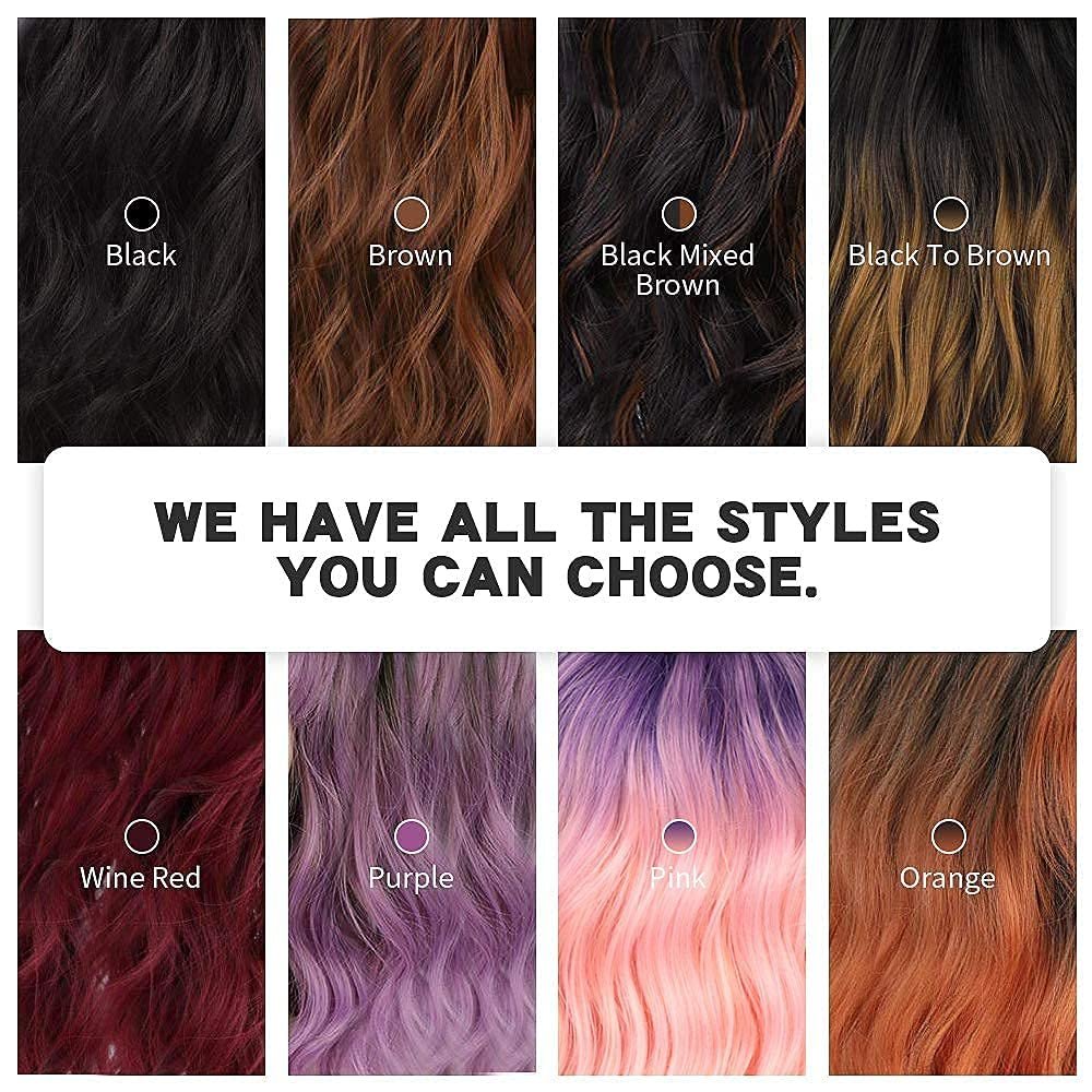 Nnzes Short Bob Wig with Bangs for Women Shoulder Length Bob Curly Wig Dark Brown Wavy Wig Synthetic Heat Resistant Fiber Hair for Daily Party Use - Image 8