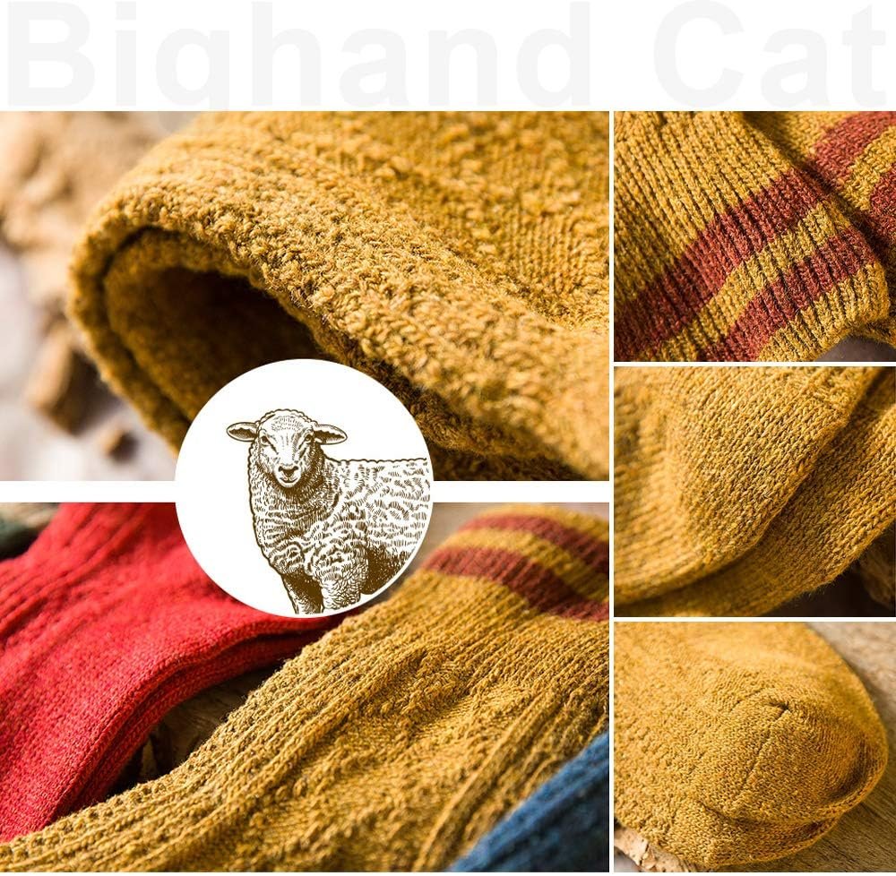 IIG 5 Pairs Women's Vintage Style Thick Wool Warm Winter Crew Socks - Image 4