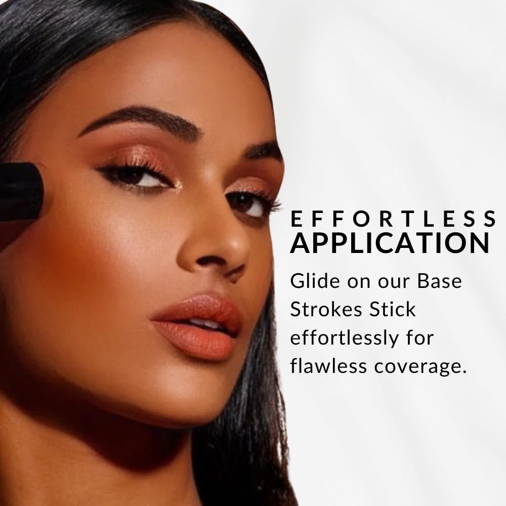 Base Strokes Crème Foundation Stick by Flori Roberts, Full Coverage for Women of Color or Deeper Skin Tones, Long Lasting Makeup, Natural Finish, Complexion Concealer & Corrector - Image 3