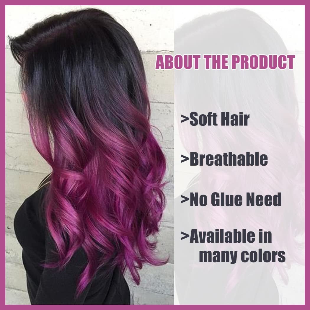 Sallcks Ombre Purple Wig Long Curly Wavy Wig for Women Side Part Colored Synthetic Heat Resistant Wig for Daily Party Costume Halloween - Image 3