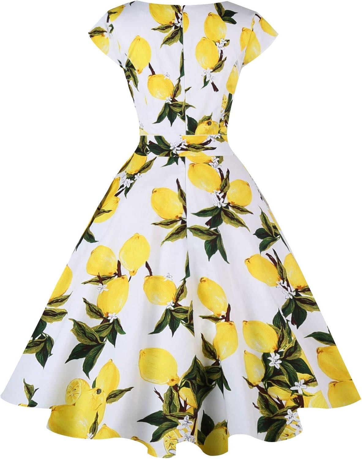 Kingfancy Women Vintage 1950s Dress Retro Cocktail Party Swing Dresses with Cap Sleeves - Image 3