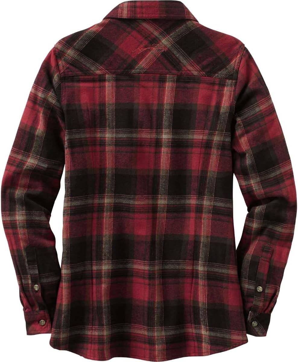 Legendary Whitetails Womens Cottage Escape Flannel Long Sleeve Plaid and Solid Color Clothes, Fitted Button Down - Image 6