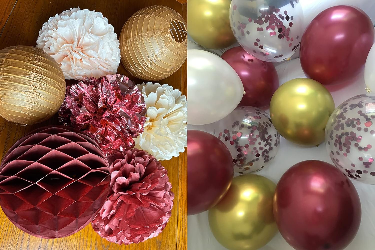 Bachelorette Party Decorations Burgundy - Gold Maroon Color Bridal Shower Decorations for Fall in Love Wine Red Champagne Wedding Decor - Image 3