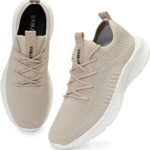 VAMJAM Men’s Running Shoes Fashion Sneakers Lightweight Breathable Flying Knitting Lace Up Mesh Walking Shoes Workout Casual Sports Shoes