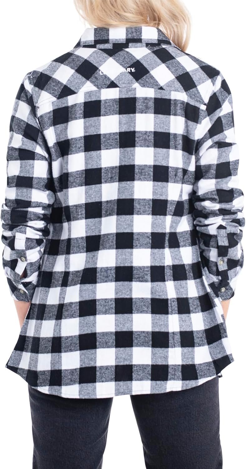 Legendary Whitetails Womens Cottage Escape Flannel Long Sleeve Plaid and Solid Color Clothes, Fitted Button Down - Image 4