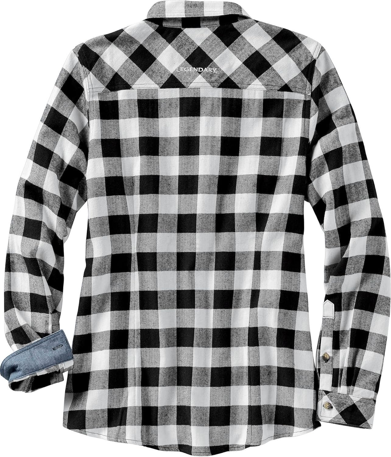 Legendary Whitetails Womens Cottage Escape Flannel Long Sleeve Plaid and Solid Color Clothes, Fitted Button Down - Image 6