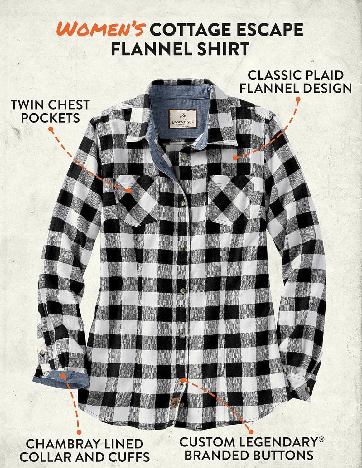 Legendary Whitetails Womens Cottage Escape Flannel Long Sleeve Plaid and Solid Color Clothes, Fitted Button Down - Image 9