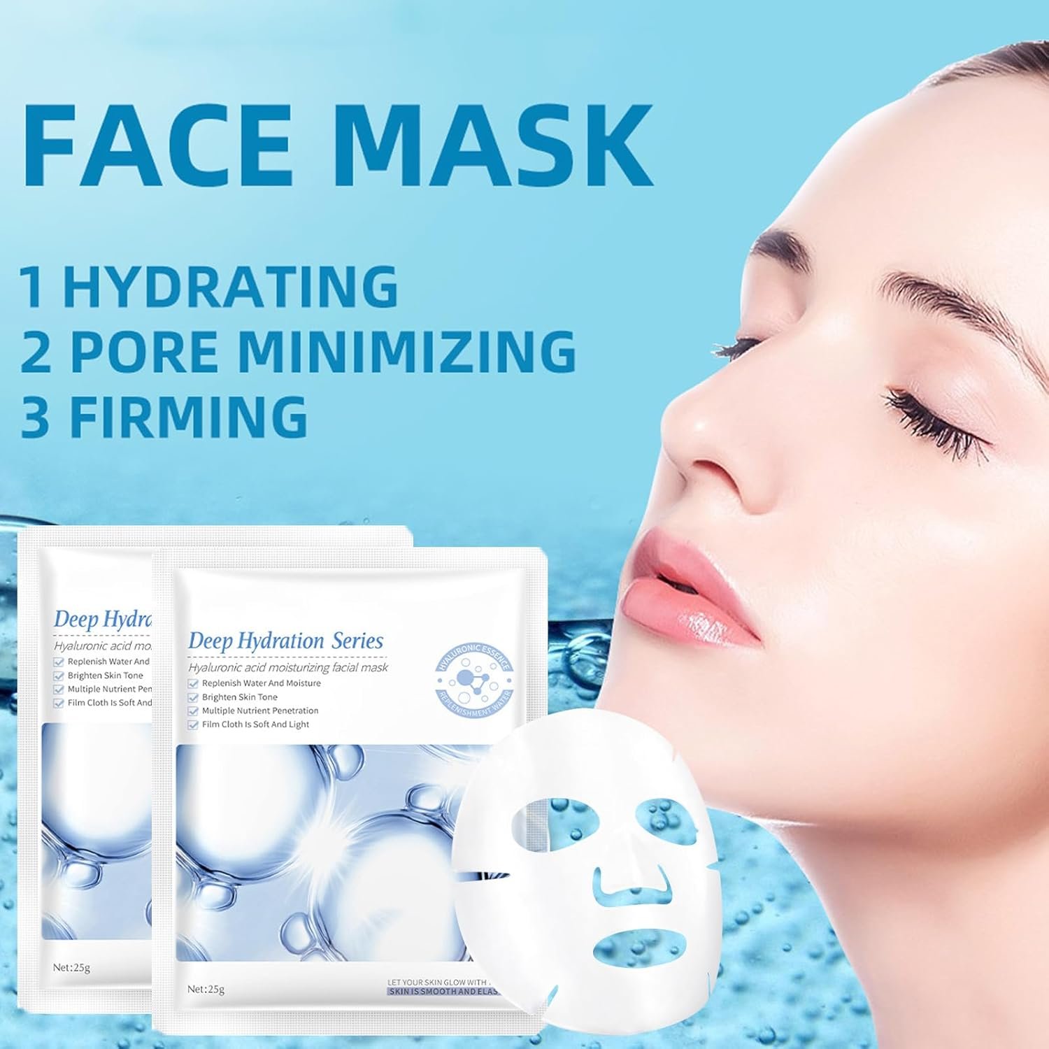 10 Pack Sheet Face Masks Skincare, Hydrating Face Masks, Bulk Facial Mask Set for Women Skin Care,Moisturize,Nourish for All Skin Types,Birthday Gifts for Women Men Girls - Image 5