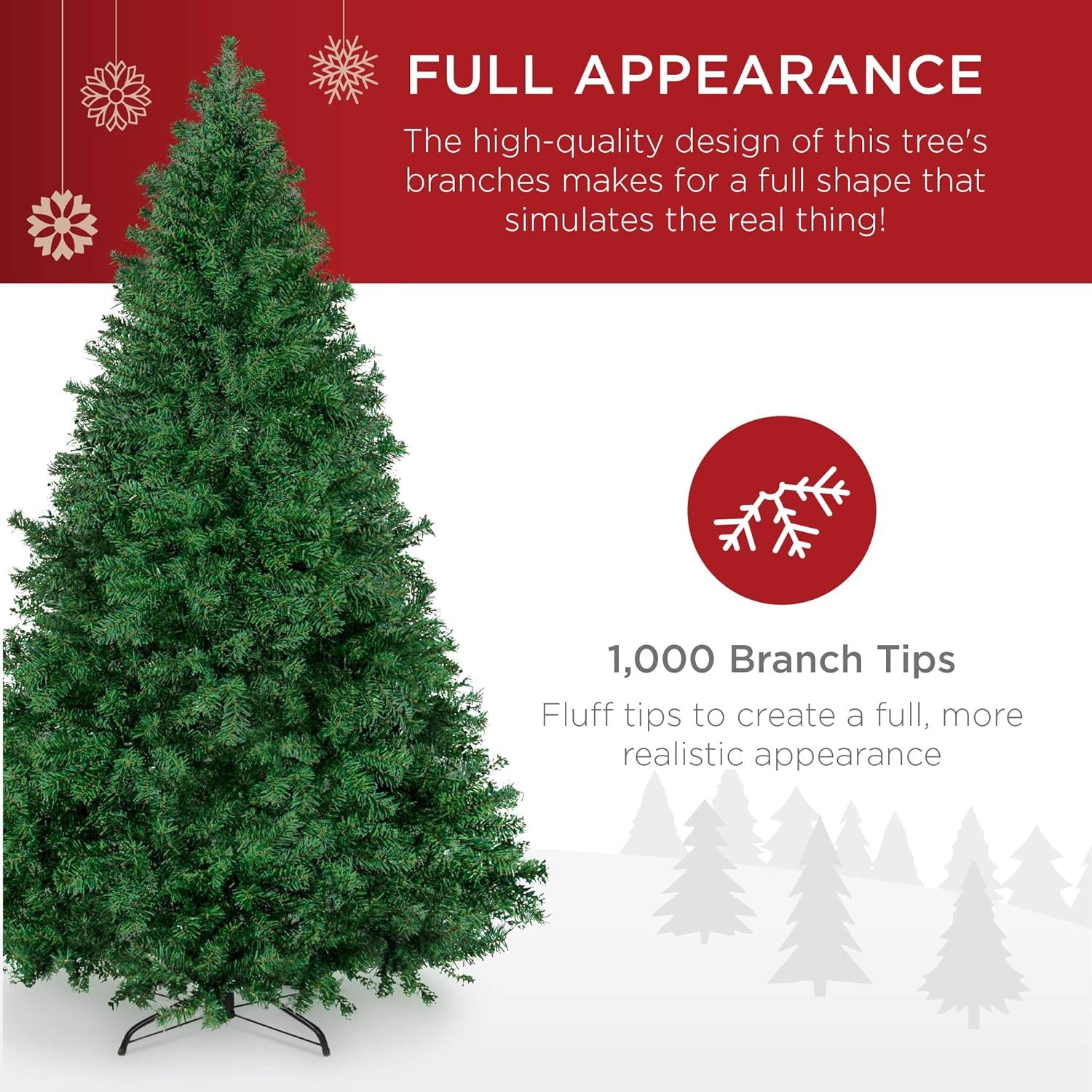 Best Choice Products Artificial Christmas Tree, 6ft Premium Unlit Hinged Design, Dense Branches Realistic Holiday Décor​ w/Easy Assembly, Base - Image 4