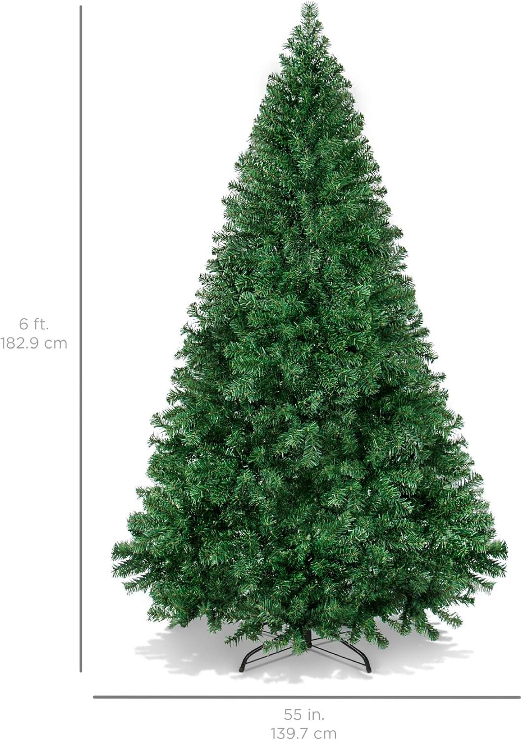 Best Choice Products Artificial Christmas Tree, 6ft Premium Unlit Hinged Design, Dense Branches Realistic Holiday Décor​ w/Easy Assembly, Base - Image 8