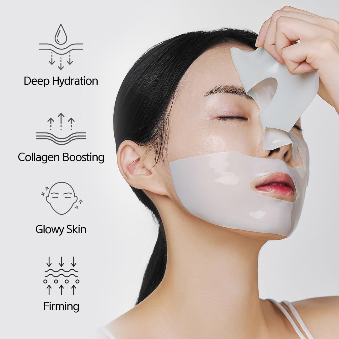 NACIFIC Collagen Gel Facial Mask (Rice Peptide) 4EA Set Hydrogel Deep Korean Face Mask Hydrating Overnight Elasticity Firming Pore Minimizing for All skin types - Image 5