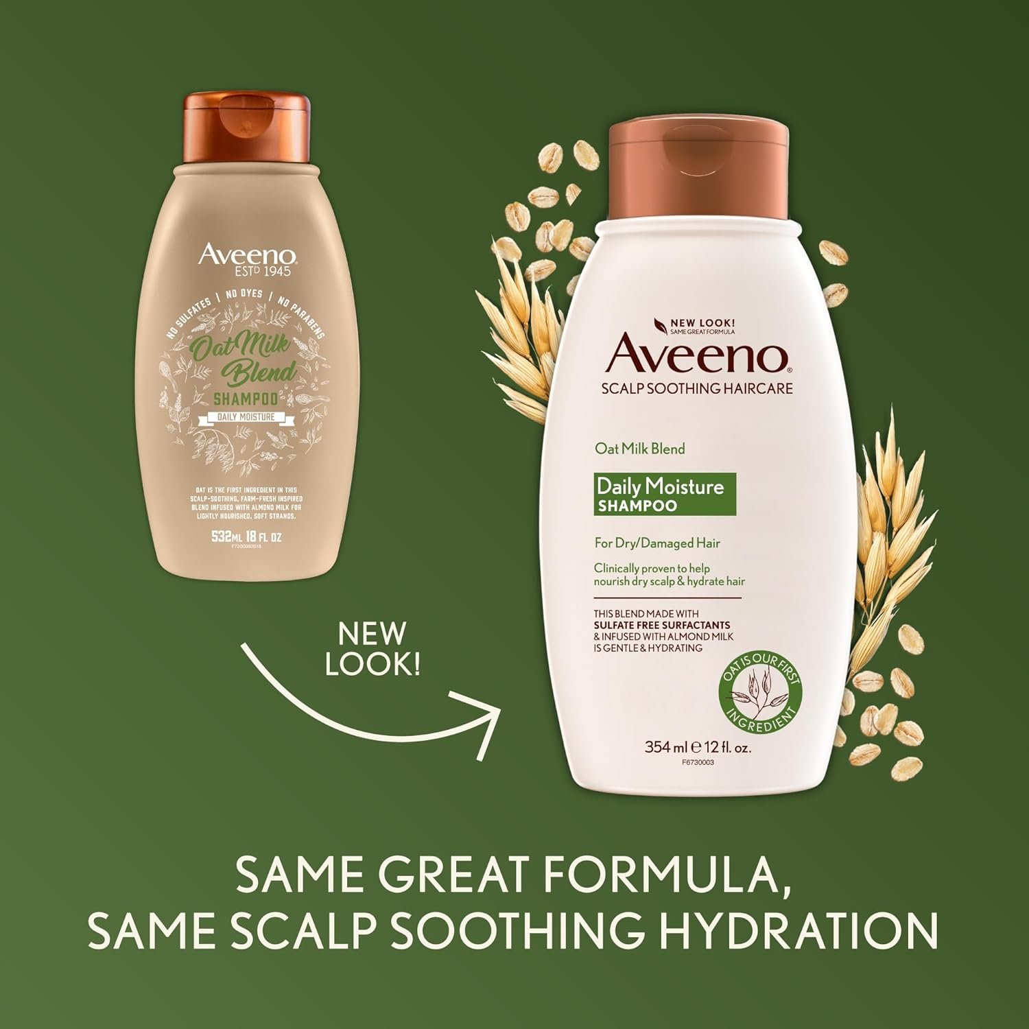 Aveeno Farm-Fresh Oat Milk Sulfate-Free Shampoo with Colloidal Oatmeal & Almond Milk, Moisturizing Shampoo for All Hair Types, Safe for Color-Treated Hair, Paraben & Dye-Free, 12 Fl Oz - Image 4