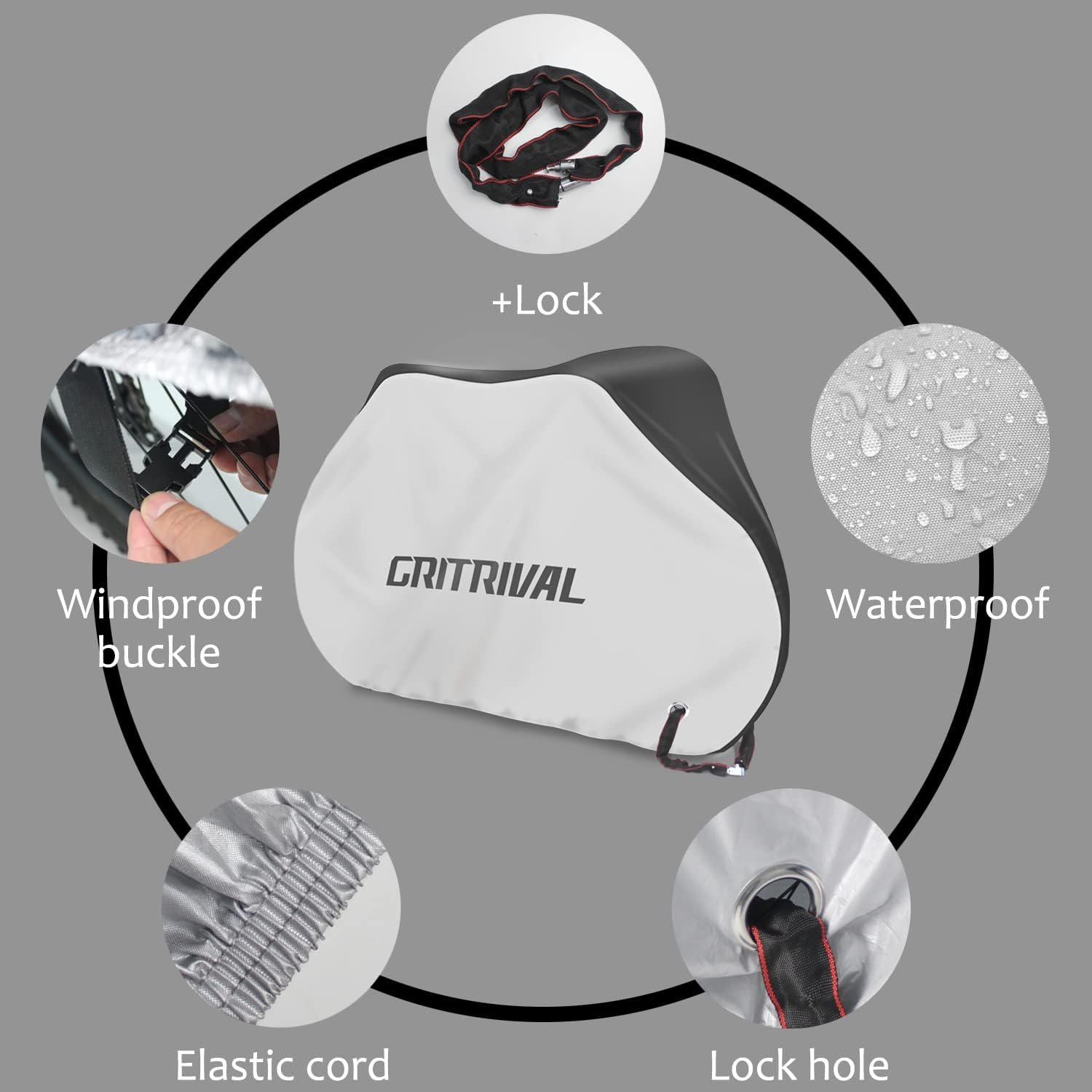 Bike Covers Outdoor Storage Waterproof It has Three Colors and Two Sizes The Bicycle Cover is Equipped with a Bike Rack Chain Lock - Image 4