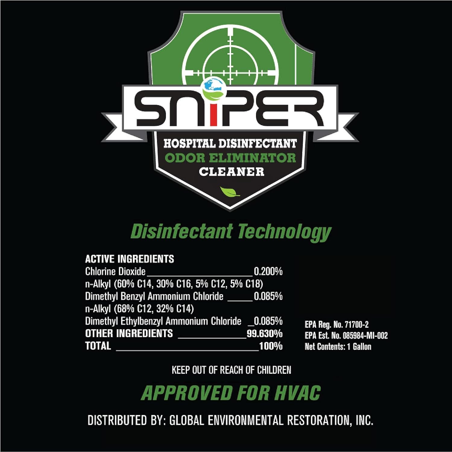 SNiPER Hospital Disinfectant, Odor Eliminator & All-Purpose Cleaner, 1 Gallon - Image 3