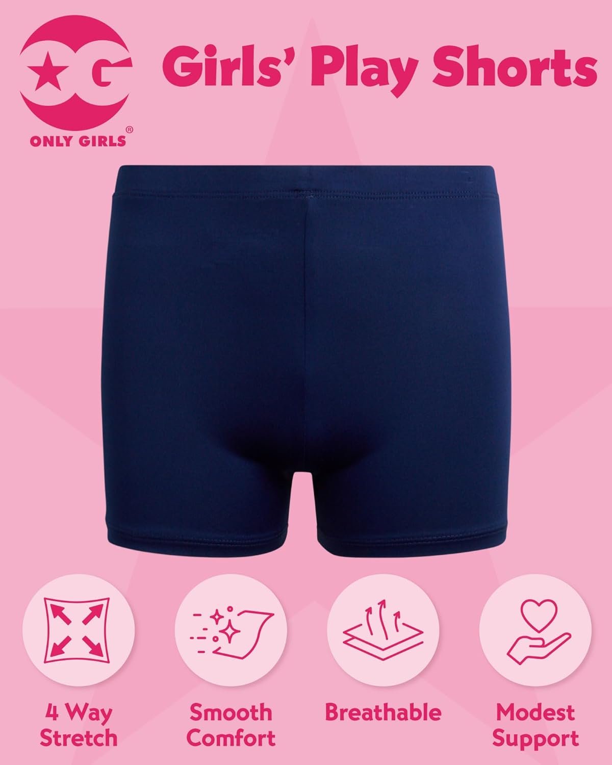 Rene Rofe Girls' Cartwheel Shorts - 4 Pack Dance Bike Shorts with Comfort 4-Way Stretch Play Shorts for Girls (Sizes: 6X-14) - Image 3