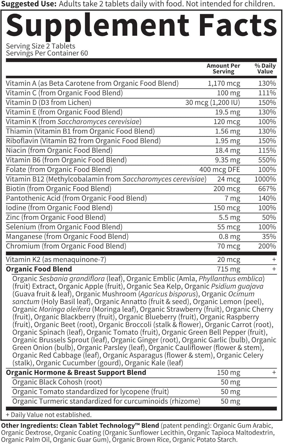 Garden of Life Organics Vitamins for Women 40 Plus - 120 Tablets, Womens Multi 40 Plus, Vegan Vitamins for Women Over 40, Hormone & Breast Health Support Blend, Whole Food Womens Multivitamin - Image 7