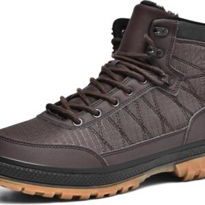 Wondamo Men’s Snow Boots Lightweight Waterproof Winter Boots Fur Lined Anti-slip Cold Weather Shoes