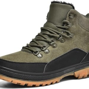 Wondamo Men’s Snow Boots Lightweight Waterproof Winter Boots Fur Lined Anti-slip Cold Weather Shoes