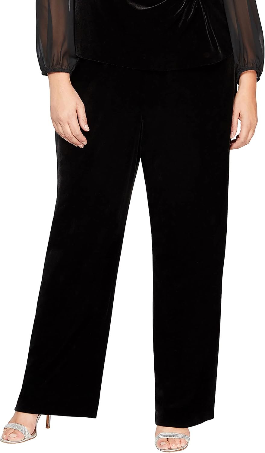 Alex Evenings Women's Velvet Wide Leg Dress Pant, Formal, Party Slacks (Plus Sizes) - Image 2
