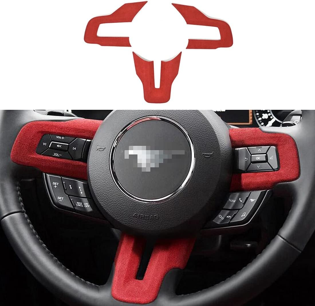Steering Wheel Button Emblem 3D Red Trim Sticker Roadster Interior Decorative Accessories for Mustang 2015 2016 2017 2018 2019 2020 2021 2022 2023 - Image 2