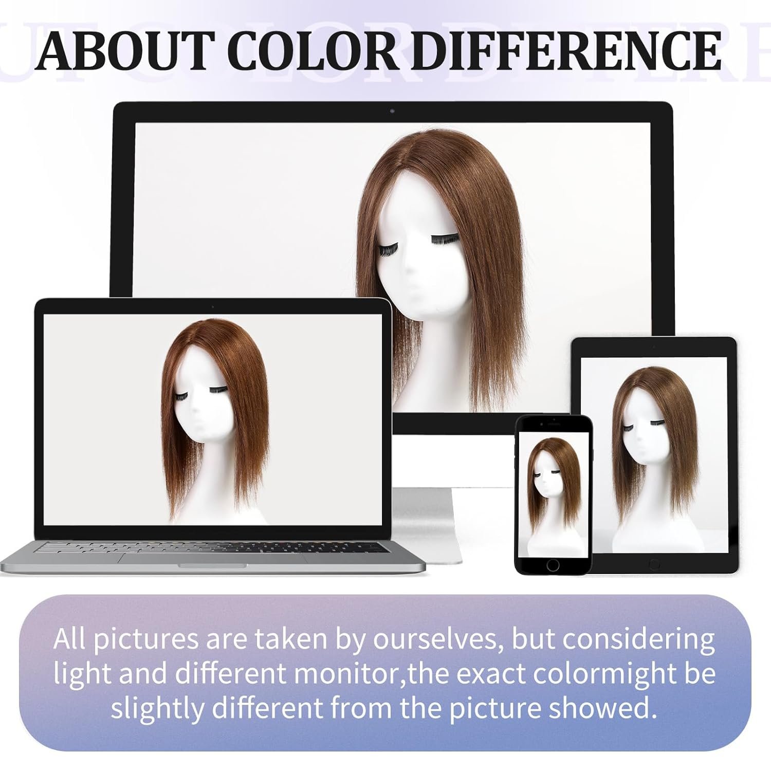 BLONDE UNICORN 5"*5.5" Base Human Hair Toppers,Natural Brown Middle Part Hair Toppers,Brown Hair Toppers for Women with Thinning Hair Cover 14IN - Image 7