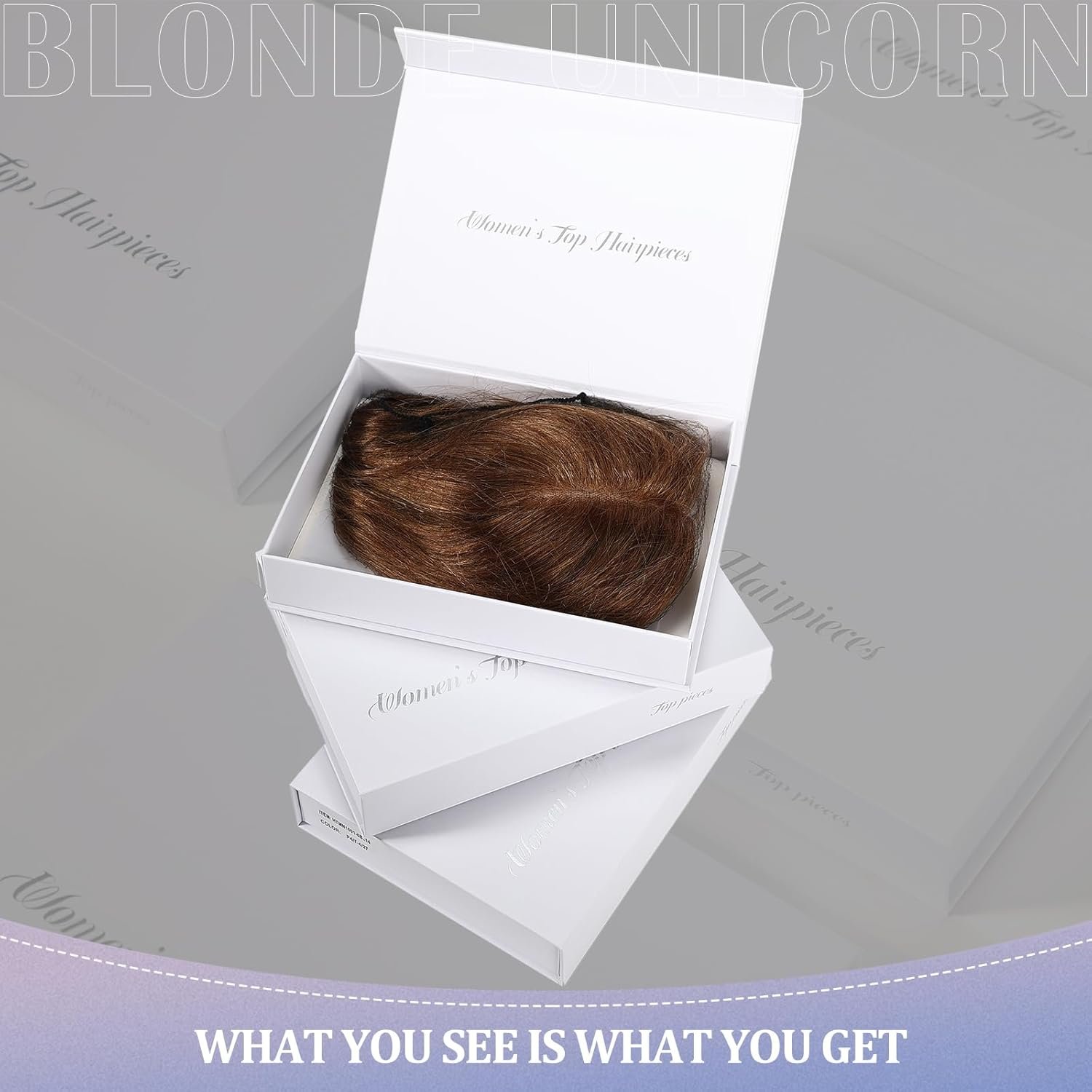 BLONDE UNICORN 5"*5.5" Base Human Hair Toppers,Natural Brown Middle Part Hair Toppers,Brown Hair Toppers for Women with Thinning Hair Cover 14IN - Image 8