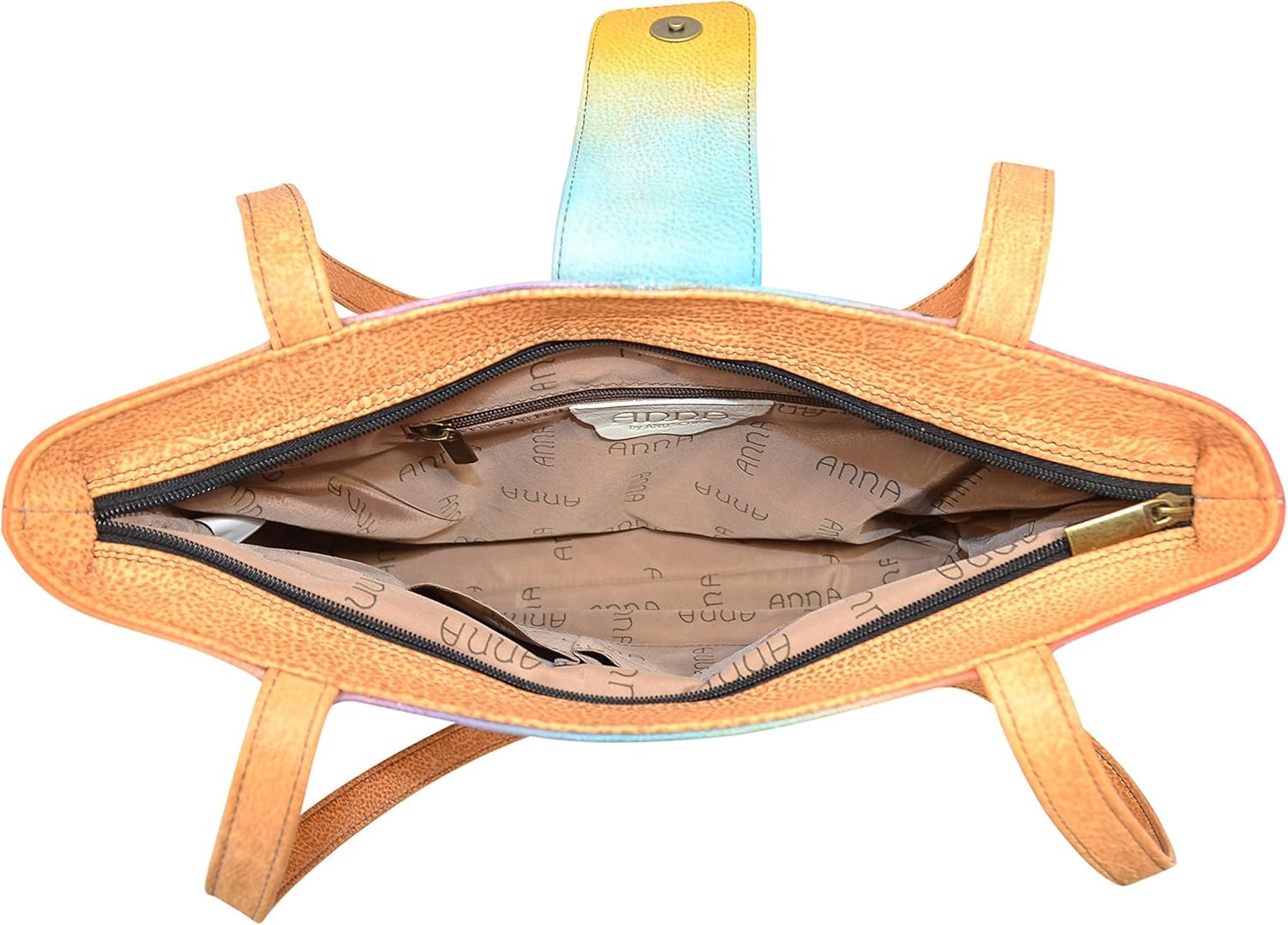 Anna by Anuschka Women's Hand Painted Genuine Leather Medium Tote - Image 4