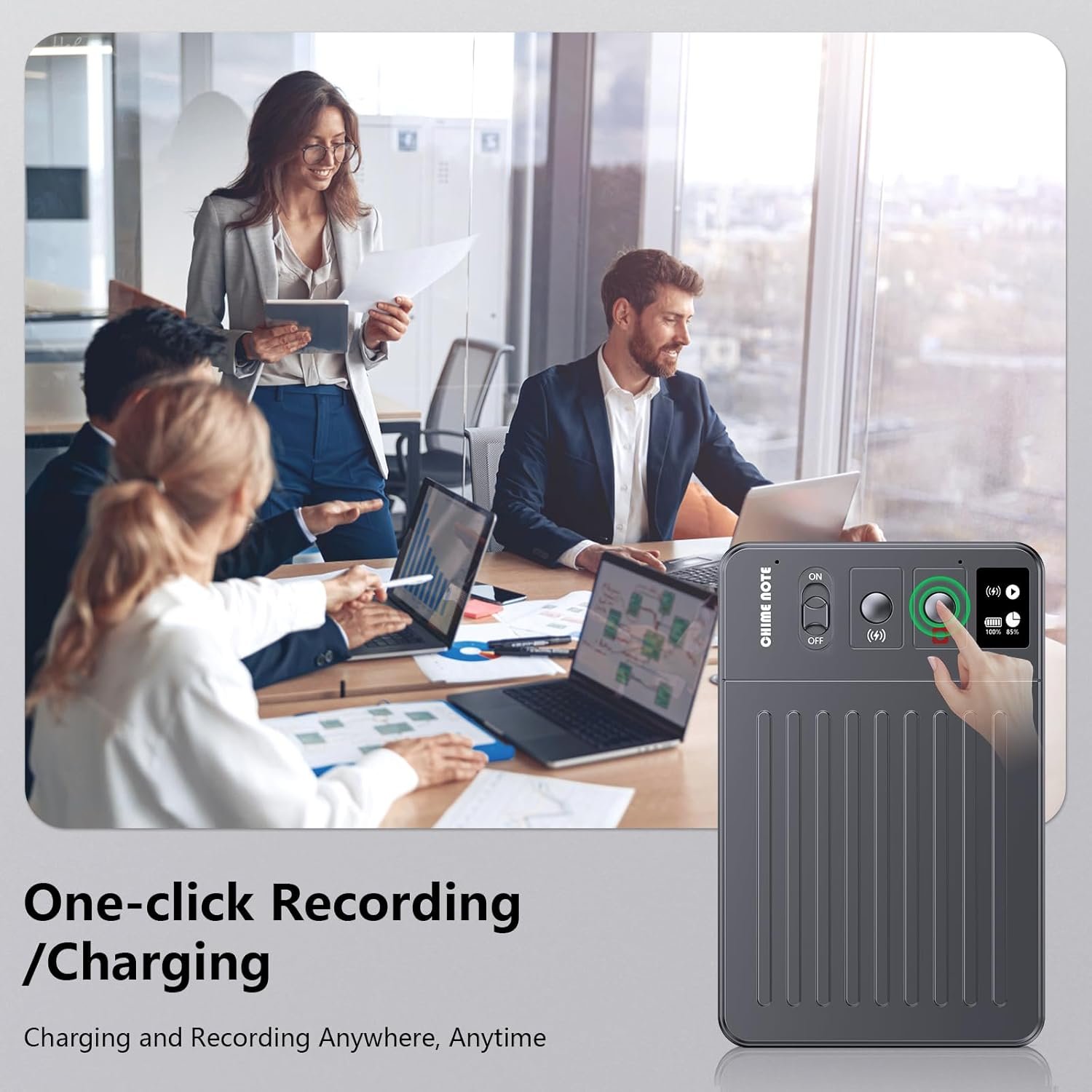 AI Voice Recorder, Voice Recorder with APP Control, No Fee for Transcribe & Summarize Empowered by ChatGPT, Support 107 Languages, 64GB Memory, Audio Recorder for Meetings, Lectures, Calls, Grey - Image 5