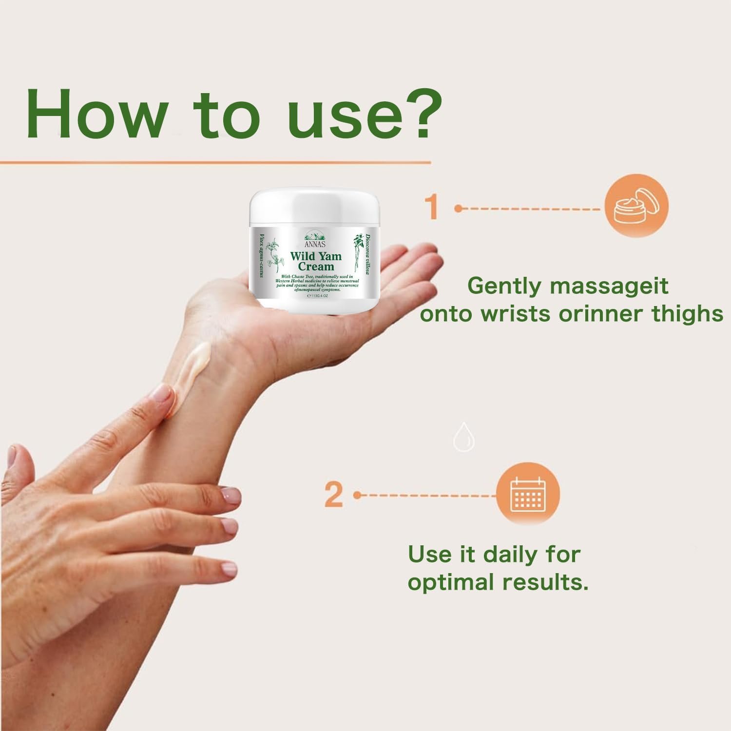 Wild Yam Cream, ANNAS Wild Yam Cream Organic for Hormone Balance, ANNAS Women's Organic Wild Yam Root Cream Promoting Perimenopause & Menopause Support for All Skin Types - Image 3