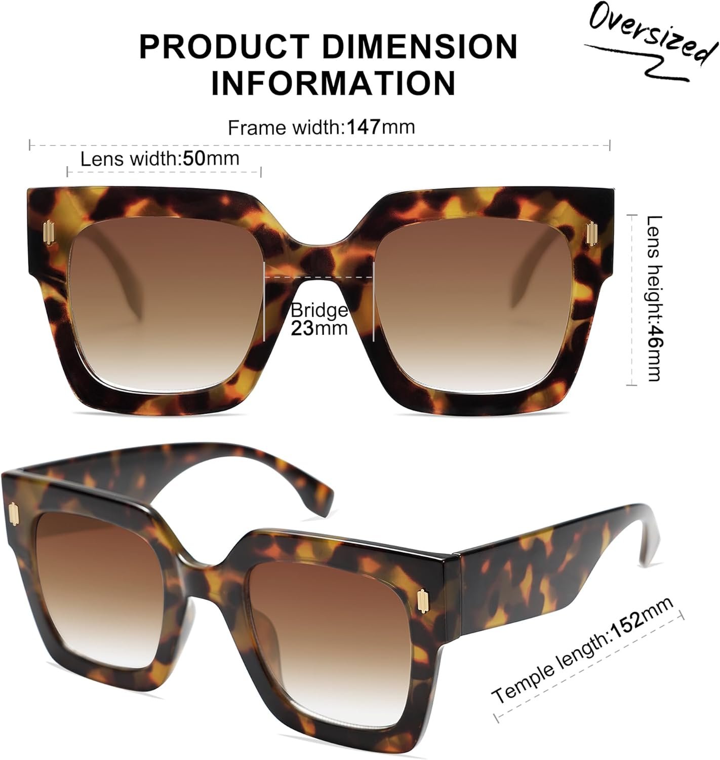 SOJOS Vintage Oversized Square Sunglasses for Women,Retro Womens Luxury Big Large Sun Glasses UV400 SJ2194 - Image 5