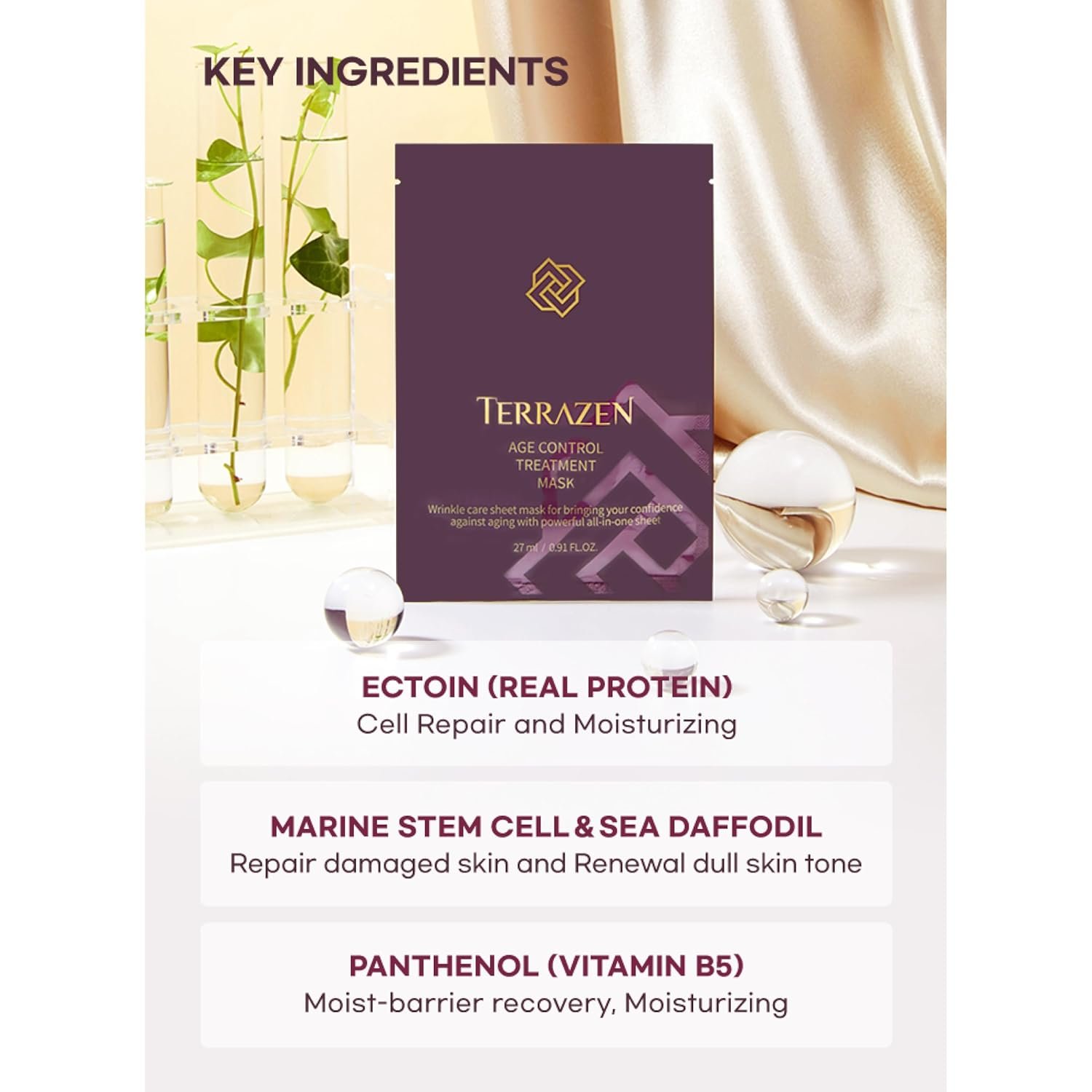 Korean Face Sheet Mask Skincare - Anti-Aging & Wrinkle Hydrating Sheets for Men & Women | Facial Mask for All Skin Types | 10 Sheet Pack (Anti-Aging Formula) - Image 4