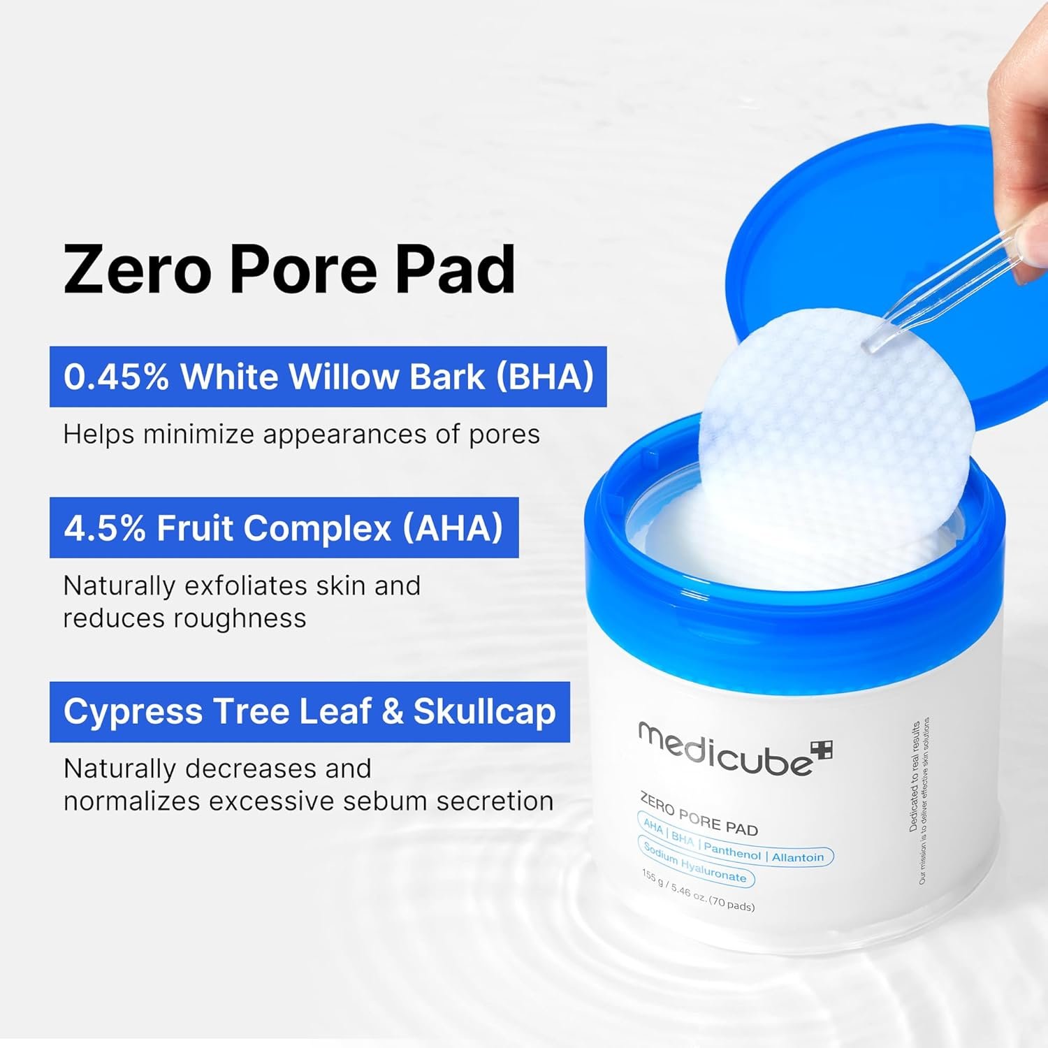 Medicube Zero Pore Pads 2.0, Dual-Textured Facial Toner Pads for Exfoliation and Pore Care with 4.5% AHA Lactic Acid & 0.45% BHA Salicylic Acid, Ideal for All Skin Types, Korean Skin Care (70 Pads) - Image 6