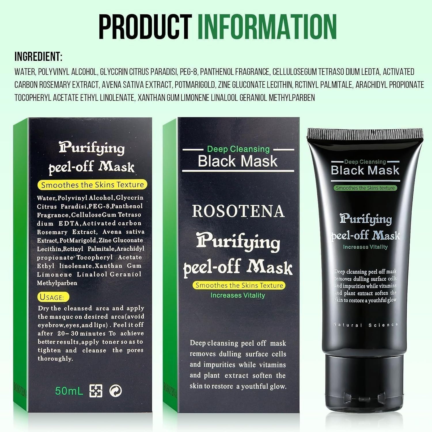 Blackhead Remover Mask, Charcoal Peel Off Facial Mask, Deep Cleansing for Face Skin Care, Nose Back Blackhead Pores Acne, Nose Blackhead Remover Mask, Pore Remover for All Skin Types - Image 10