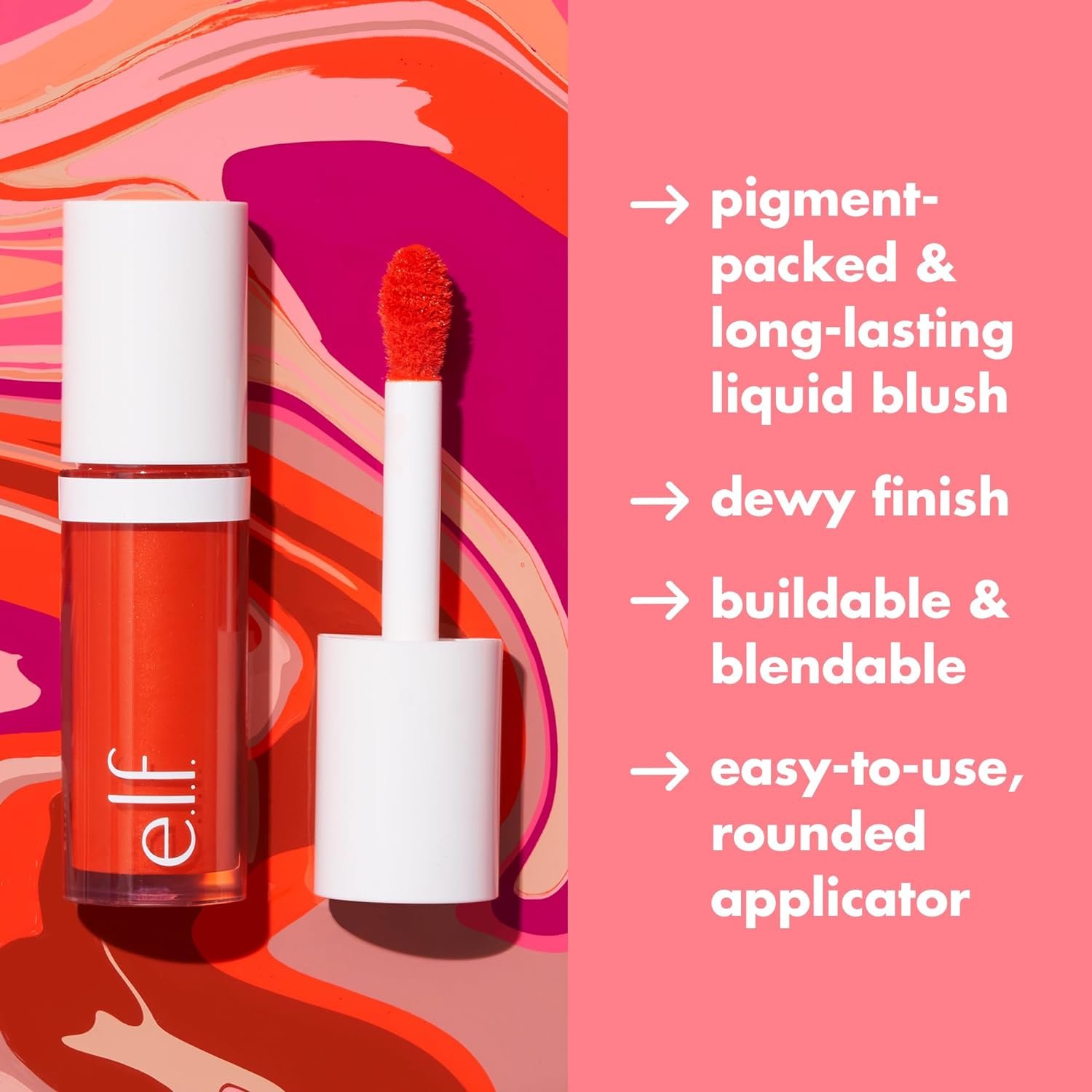 e.l.f. Camo Liquid Blush, Long-lasting Liquid Blush For High-pigment Color, Creates A Soft, Dewy Finish, Vegan & Cruelty-free, Coral Crush - Image 5