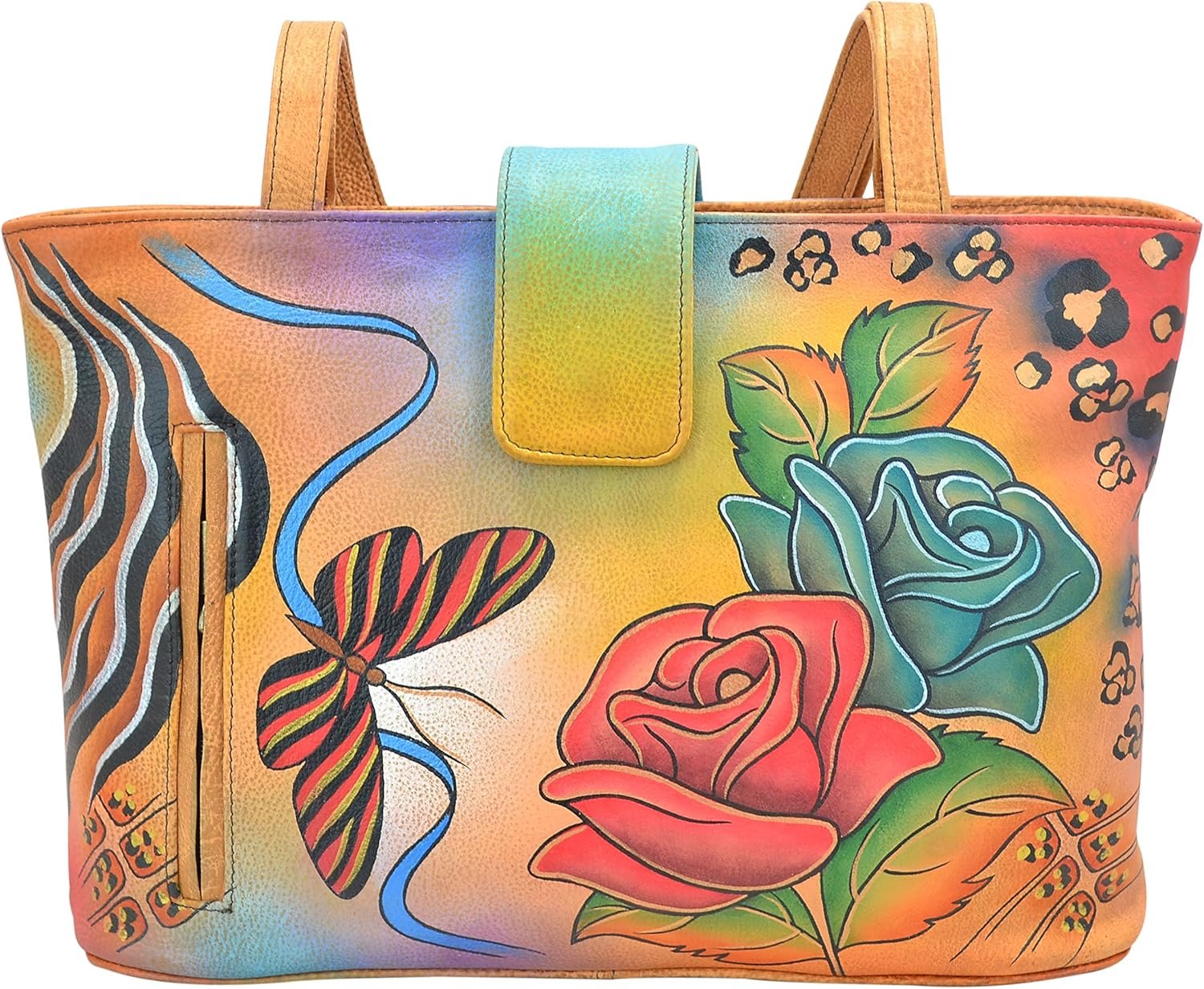 Anna by Anuschka Women's Hand Painted Genuine Leather Medium Tote - Image 2