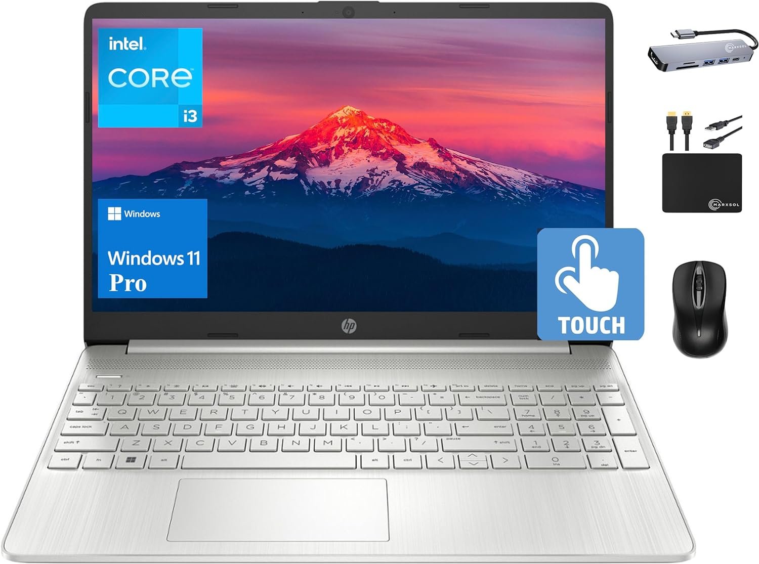 HP 2024 Newest 15.6" HD Touchscreen Business Laptop, 6-cores Intel i3-1215U (Beat i5-1135G7), 16GB RAM, 1TB SSD, Webcam, UHD Graphics, WiFi, Long Battery, Type-C, Win 11 Pro +MarxsolAccessory - Image 2